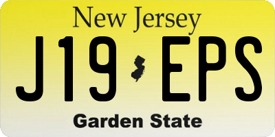 NJ license plate J19EPS