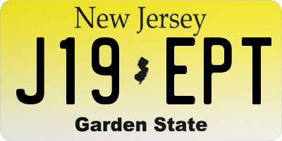 NJ license plate J19EPT