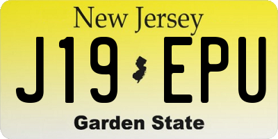 NJ license plate J19EPU