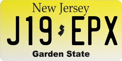 NJ license plate J19EPX