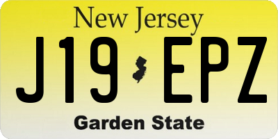 NJ license plate J19EPZ