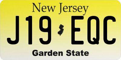 NJ license plate J19EQC