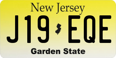 NJ license plate J19EQE