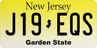 NJ license plate J19EQS