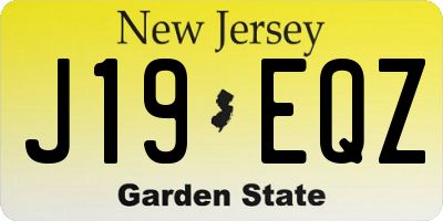 NJ license plate J19EQZ