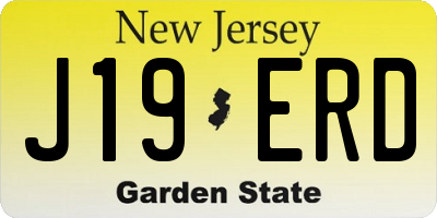 NJ license plate J19ERD