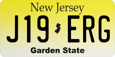 NJ license plate J19ERG
