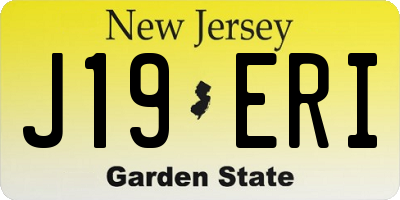 NJ license plate J19ERI
