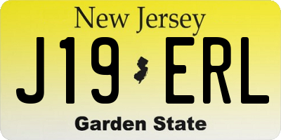 NJ license plate J19ERL