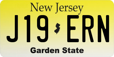 NJ license plate J19ERN