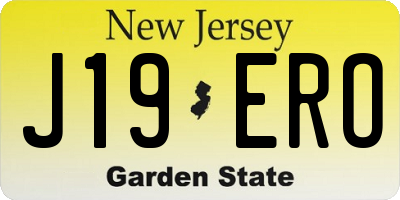 NJ license plate J19ERO