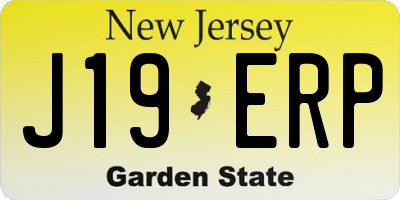 NJ license plate J19ERP