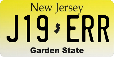 NJ license plate J19ERR