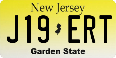 NJ license plate J19ERT