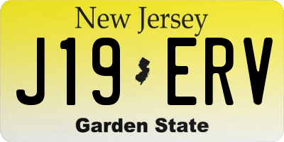 NJ license plate J19ERV