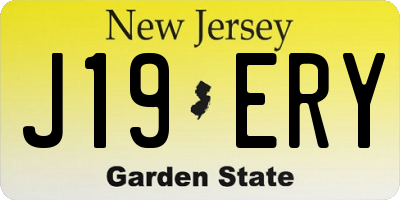 NJ license plate J19ERY