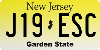 NJ license plate J19ESC