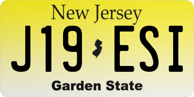 NJ license plate J19ESI