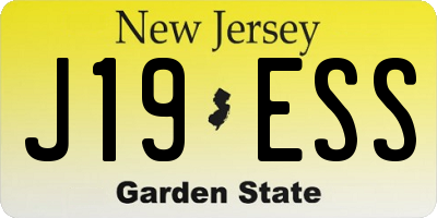 NJ license plate J19ESS