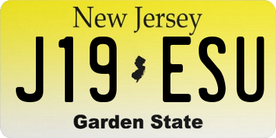 NJ license plate J19ESU