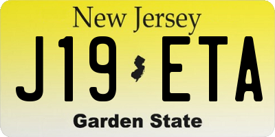 NJ license plate J19ETA