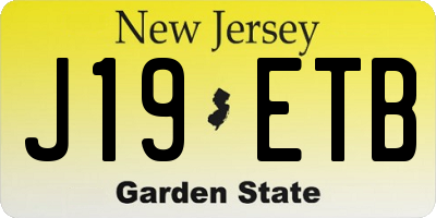 NJ license plate J19ETB