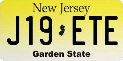 NJ license plate J19ETE
