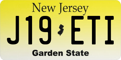 NJ license plate J19ETI