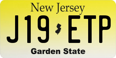 NJ license plate J19ETP