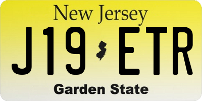 NJ license plate J19ETR