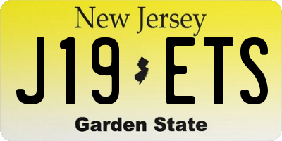 NJ license plate J19ETS