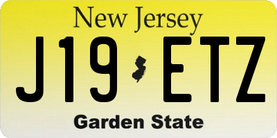 NJ license plate J19ETZ