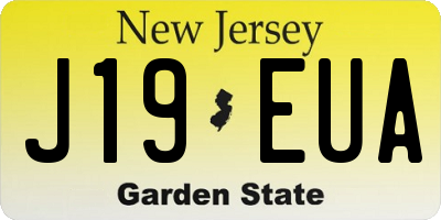 NJ license plate J19EUA