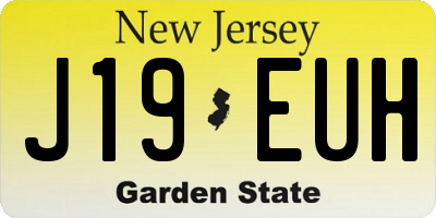 NJ license plate J19EUH