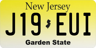 NJ license plate J19EUI