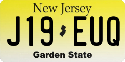 NJ license plate J19EUQ