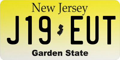 NJ license plate J19EUT