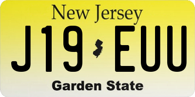 NJ license plate J19EUU