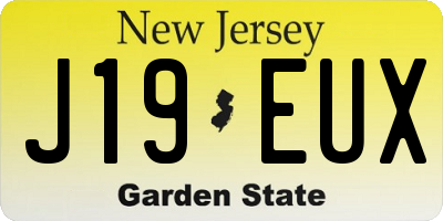 NJ license plate J19EUX