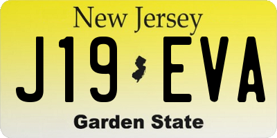 NJ license plate J19EVA