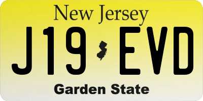 NJ license plate J19EVD