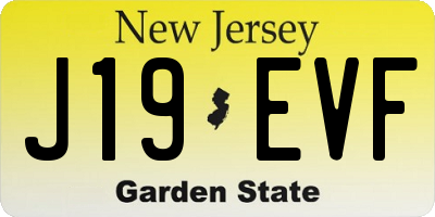 NJ license plate J19EVF