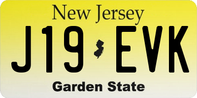 NJ license plate J19EVK