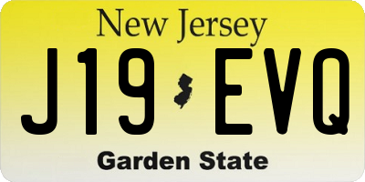 NJ license plate J19EVQ