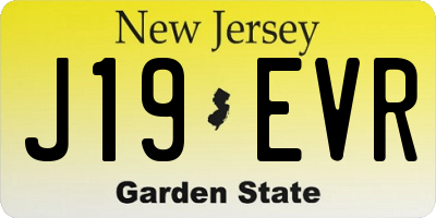 NJ license plate J19EVR