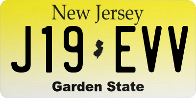 NJ license plate J19EVV
