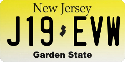 NJ license plate J19EVW