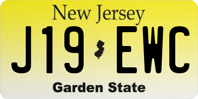 NJ license plate J19EWC