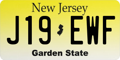 NJ license plate J19EWF