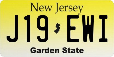 NJ license plate J19EWI